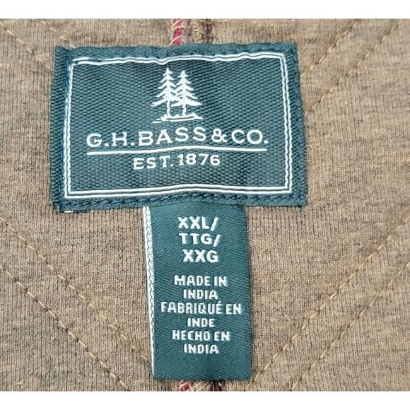 G. H. Bass & Co. Men's XXL Quarter Zip Pull Over Long Sleeve Red Shirt Pre-Owned - Picture 8 of 10